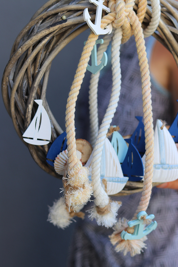 marynistyczny wianek dekoracyjny, Na Żagle, śr.27cm