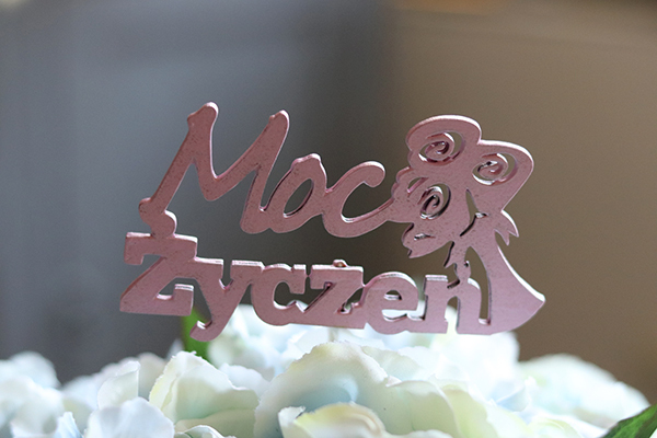 BestWishes, napis - życzenia do kompozycji, Moc Życzeń, wym.5.5x10cm