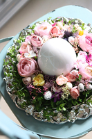 Teruna, wielkanocny stroik z porcelanowym jajem, śr.33cm