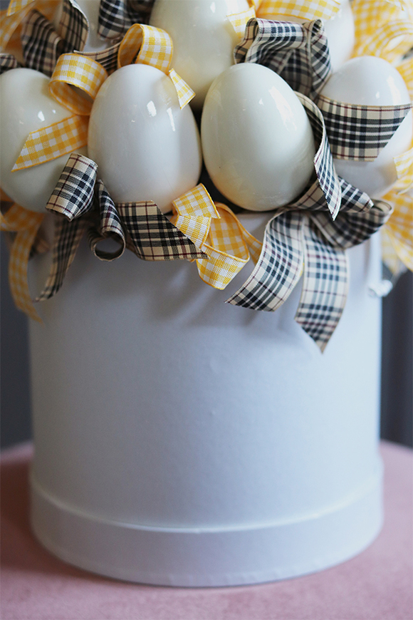 flowerbox Jajka Wielkanocne White & Yellow, wys.37cm