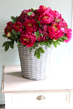 bogaty kosz z peoniami Provance Cherie, wym.65x55cm