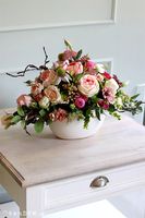 Abella New kompozycja kwiatowa w białej misie, wym.38x50cm