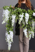 elegancka girlanda z białymi kwiatami, Wisterianna Cascada, dł.100cm