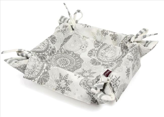 Płatki Śniegu, chlebak koszyczek na pieczywo, wym.20x20cm