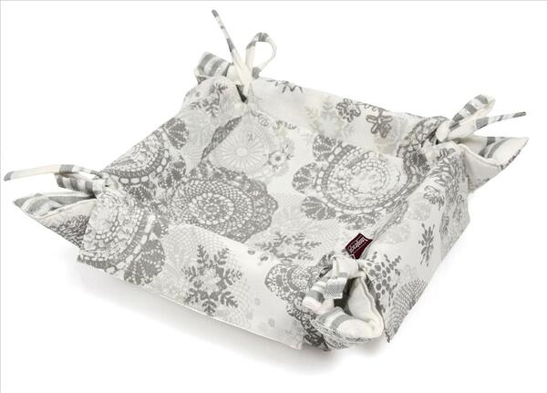 Płatki Śniegu, chlebak koszyczek na pieczywo, wym.20x20cm