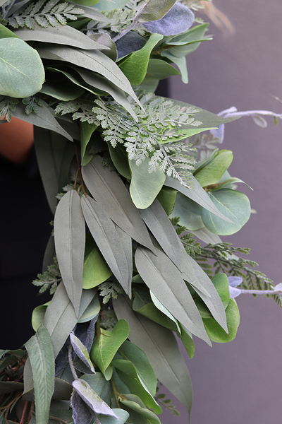 efektowny zielony wianek na drzwi, Naturea, śr.60cm