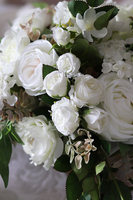 Komunia, kompozycja na stół w przecieranej złotej donicy, wys.35cm 