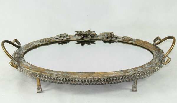 Bienna, komplet 2-óch tac lustrzanych w stylu retro, wym.12x57x36/10x47x30cm