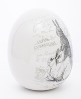 OD RĘKI ceramiczna dekoracja wielkanocna / figurka jajo, Zajączek A, wym.16x12x12cm