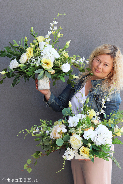 Promień Słońca, wiosenny bukiet do nagrobny wazonu, wys.50cm