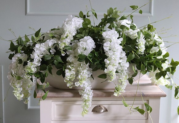 elegancka kompozycja kwiatowa, Wisterianna Laos, wym.44x90cm 