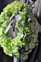 piękna Zielona Hortensja wianek na drzwi, śr.40cm 