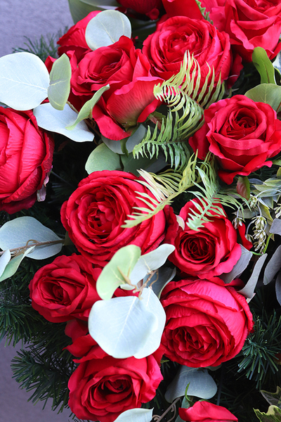 wiązanka nagrobna, Czerwona Luiza, dł.130cm 