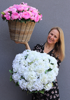 bardzo bogaty kosz hortensji, New Provance, wym.48x50cm  