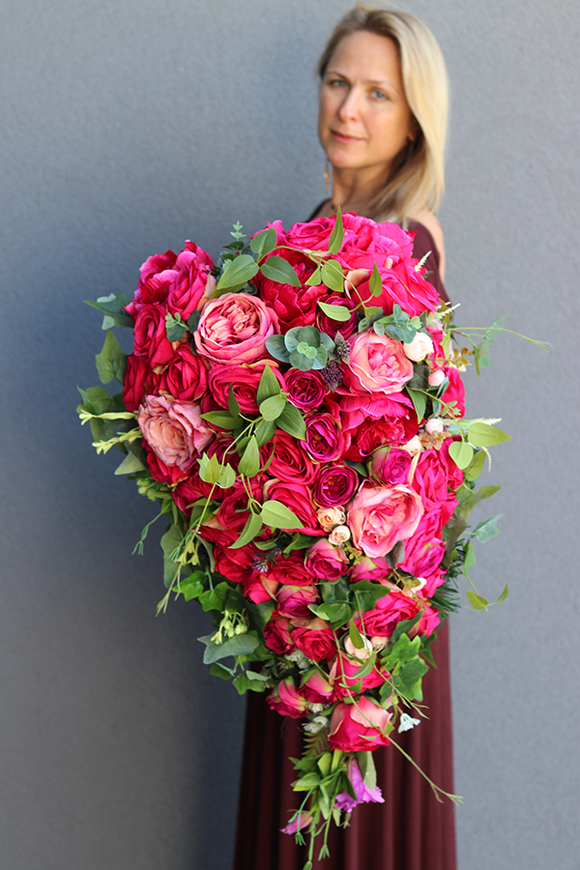 kompozycja / wiązanka nagrobna Tranquilla Amarant, dł.65cm