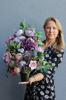 Fiolettina Arkadia, bukiet nagrobny w plastikowym wkładzie, wys.50cm