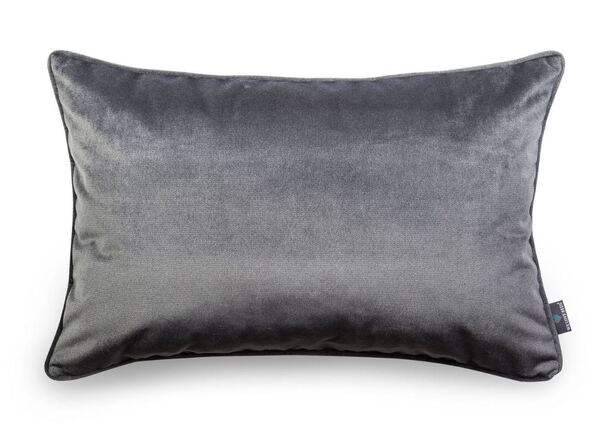 poduszka dekoracyjna welurowa, Velvetia, ciemna szarość, wym.40x60cm