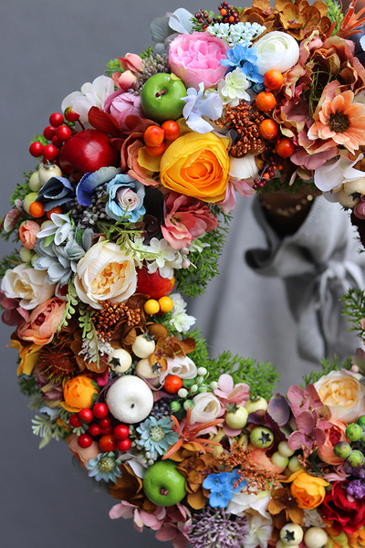 Hassta, jesienny owocowy wianek, śr.40cm