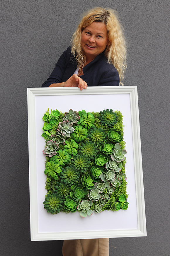 atrakcyjna jednostronna rama Sukulenty Hotels Rowena, wym.77x57cm 