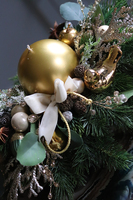 bożonarodzeniowy stroik, Złota Wigilia, wym.17x45cm 