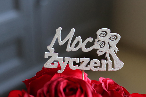 BestWishes, napis - życzenia do kompozycji, Moc Życzeń, wym.5.5x10cm