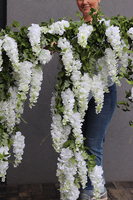 elegancka girlanda z białymi kwiatami, Wisterianna Cascada, dł.100cm