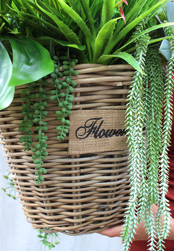 Dellana, kosz z sukulentami i trawami, wys.75cm 