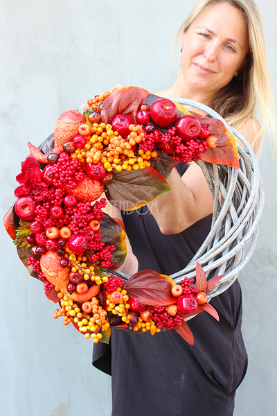 dekoracyjny wianek Pani Jesień, śr. 44cm