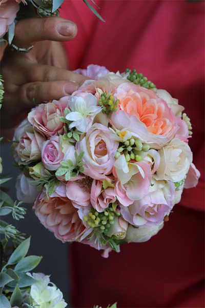 Hiacynta, efektowny zestaw wianek+stroik kwiatowy, śr.14cm/40cm