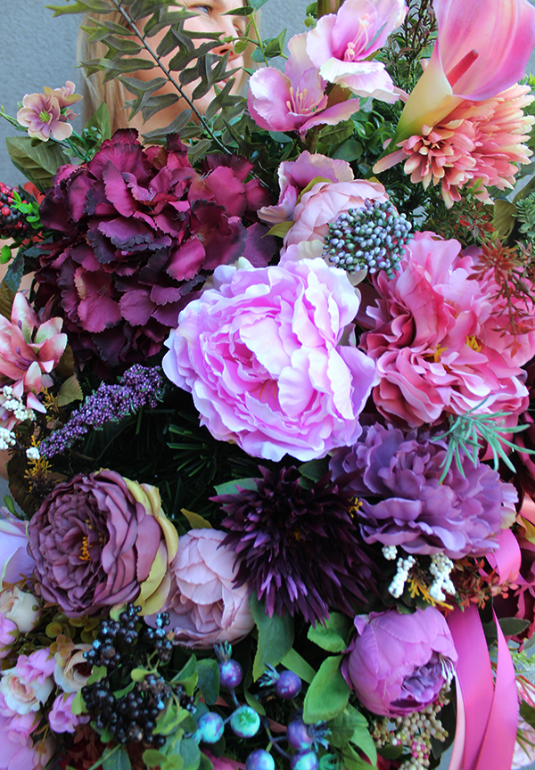 Eulalia, barwna wiązanka nagrobna, dł.88cm