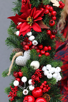 świąteczna girlanda White&Red, dekoracja na stół kominek balustradę, dł. 3m 