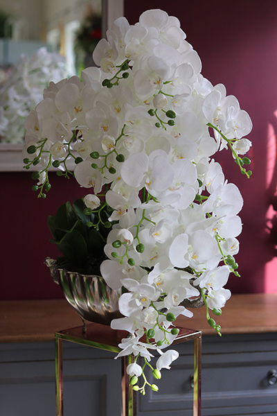 Luksus Kaskada, spływający storczyk w metalowej donicy, wys.70cm 