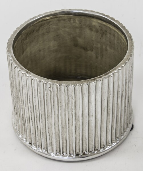 Antique Silver, ceramiczna osłonka / donica, wym.11x12x12cm