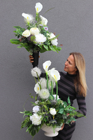 kompozycja nagrobna z kallami, White Angels 2, wys.70cm