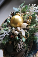 bożonarodzeniowy stroik, Złota Wigilia, wym.17x45cm 