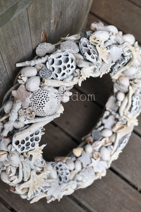 bardzo duży wianek dekoracyjny Sea, śr.50cm  