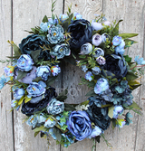 Caryca Katarzyna Navy Exclusive efektowny wianek na drzwi, śr.43cm