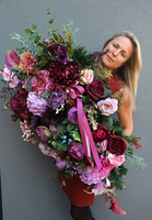 Eulalia, barwna wiązanka nagrobna, dł.88cm