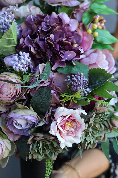 Fiolettina Arkadia, bukiet nagrobny w plastikowym wkładzie, wys.50cm