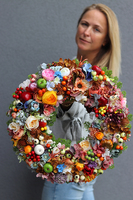 Hassta, jesienny owocowy wianek, śr.40cm