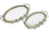 Bienna, komplet 2-óch tac lustrzanych w stylu retro, wym.12x57x36/10x47x30cm