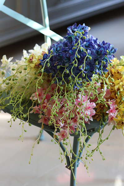 bukiet tajskiej orchidei, Multikolor, niebieska, 12szt, dł.67cm