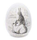 OD RĘKI ceramiczna dekoracja wielkanocna / figurka jajo, Zajączek A, wym.16x12x12cm