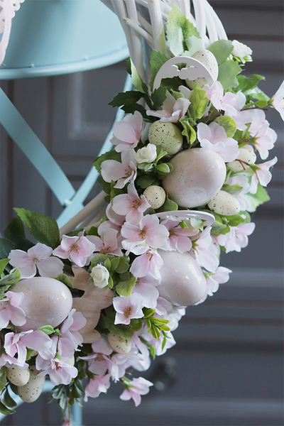 Jutrzenka, delikatny wielkanocny wianek z jajkami, śr.40cm