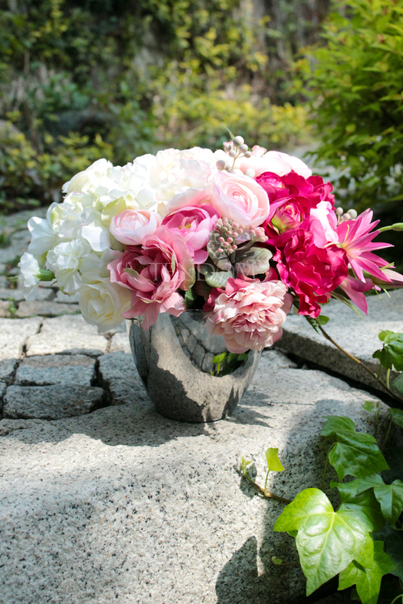 kompozycja kwiatowa, Leokadia, wys.30cm, szer.30cm