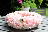 Bladoróżowa Hortensja wianek na drzwi, śr.60cm