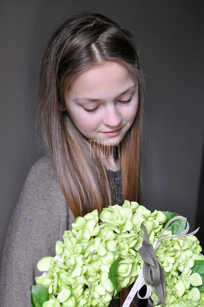 piękna Zielona Hortensja wianek na drzwi, śr.40cm 