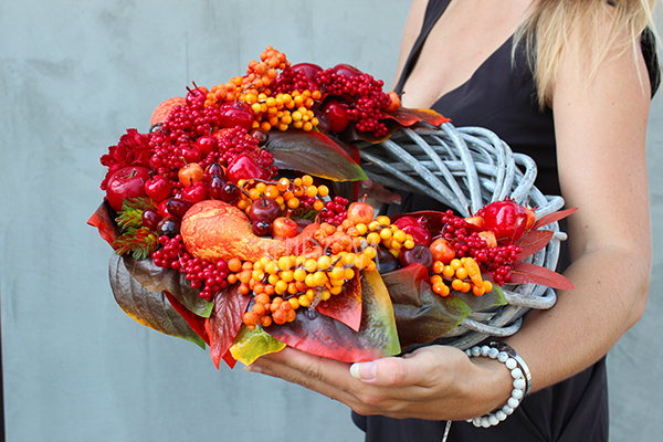 dekoracyjny wianek Pani Jesień, śr. 44cm