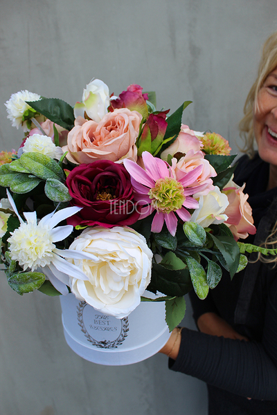 Janina FlowerBox, kompozycja kwiatowa / bukiet, wys.28cm