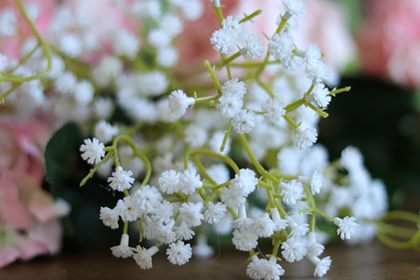 Gelina, subtelny bukiet różowych kwiatów, dł.80cm